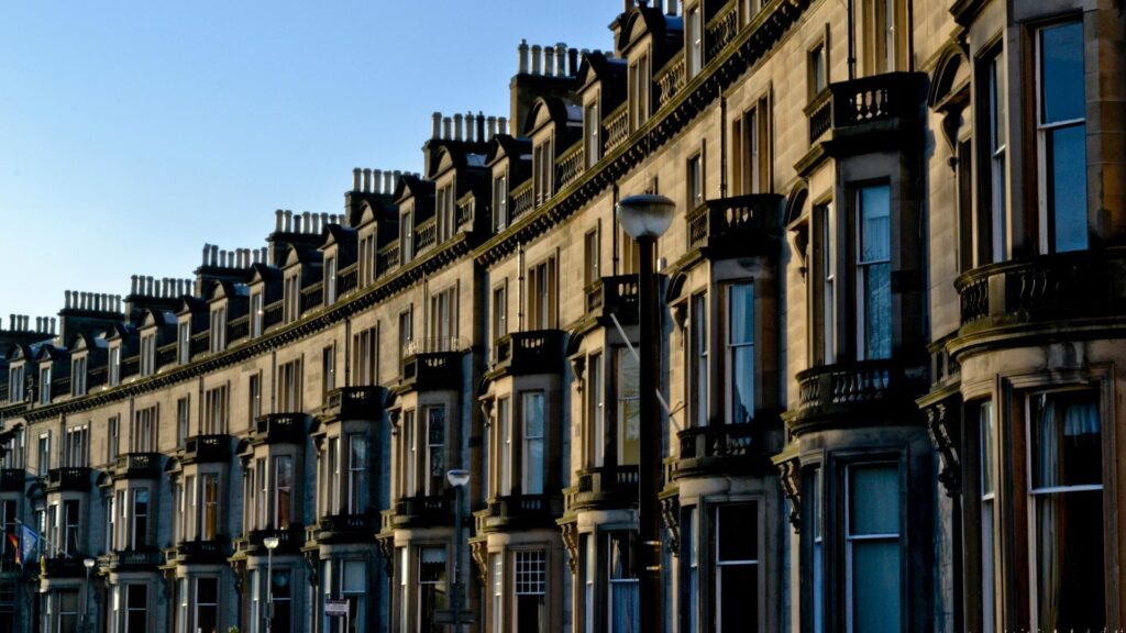 An image of a row of buildings in the Uk